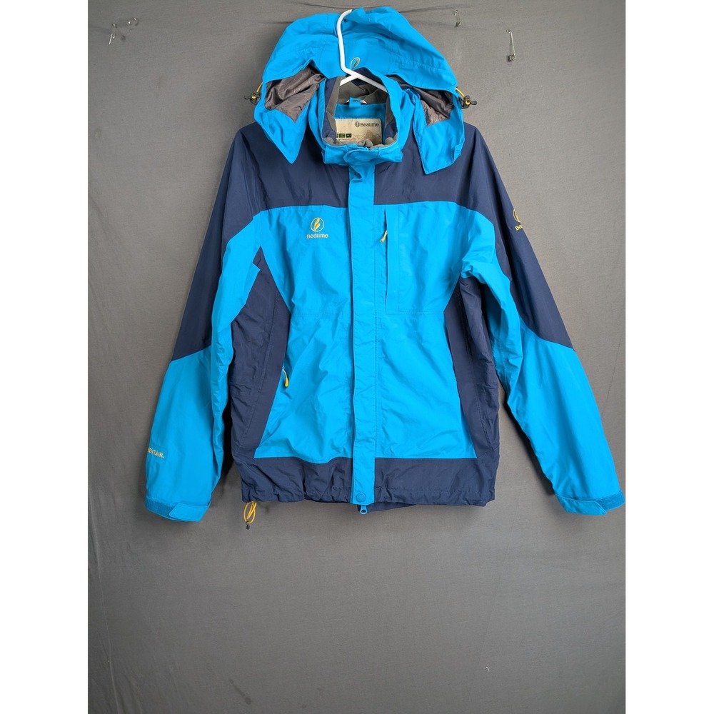 Beaume Mens Blue Hooded Waterproof Windproof Shell Jacket FAA64067 Size XS